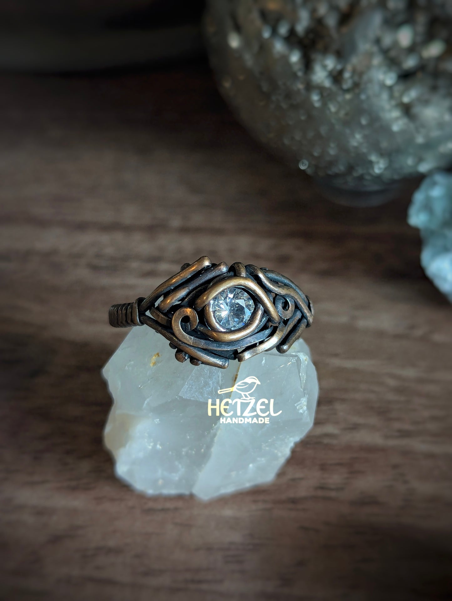 Celestial Flow – CZ Wire Wrapped Ring