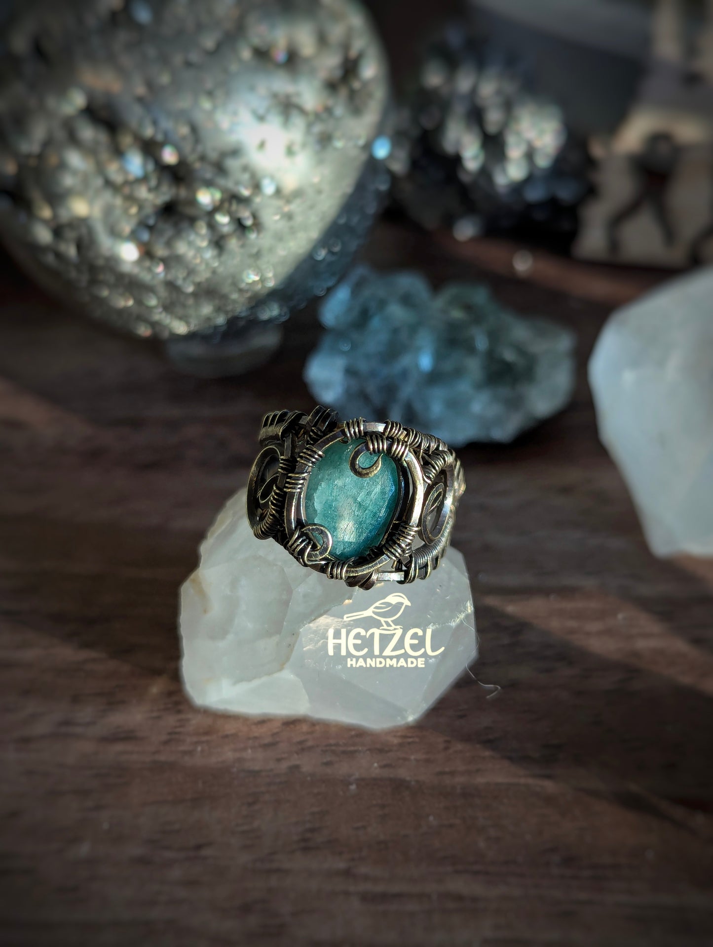 Old Growth - Emerald Wire Wrapped Ring