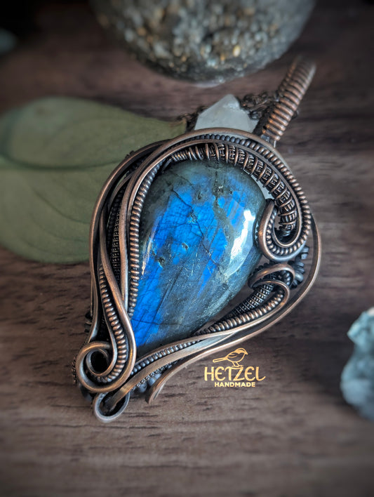 Moonlit Forest – Labradorite Wire Wrapped Pendant Necklace