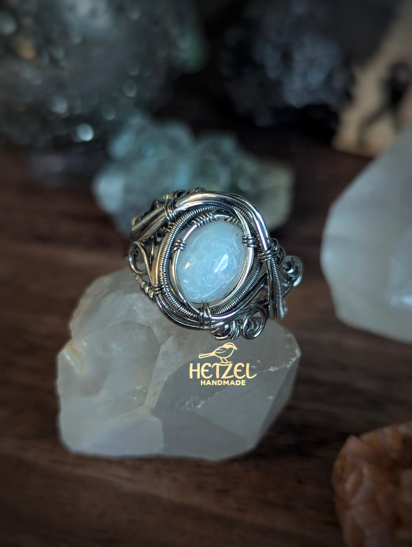 Moonwake - Australian Opal Wire Wrapped Ring