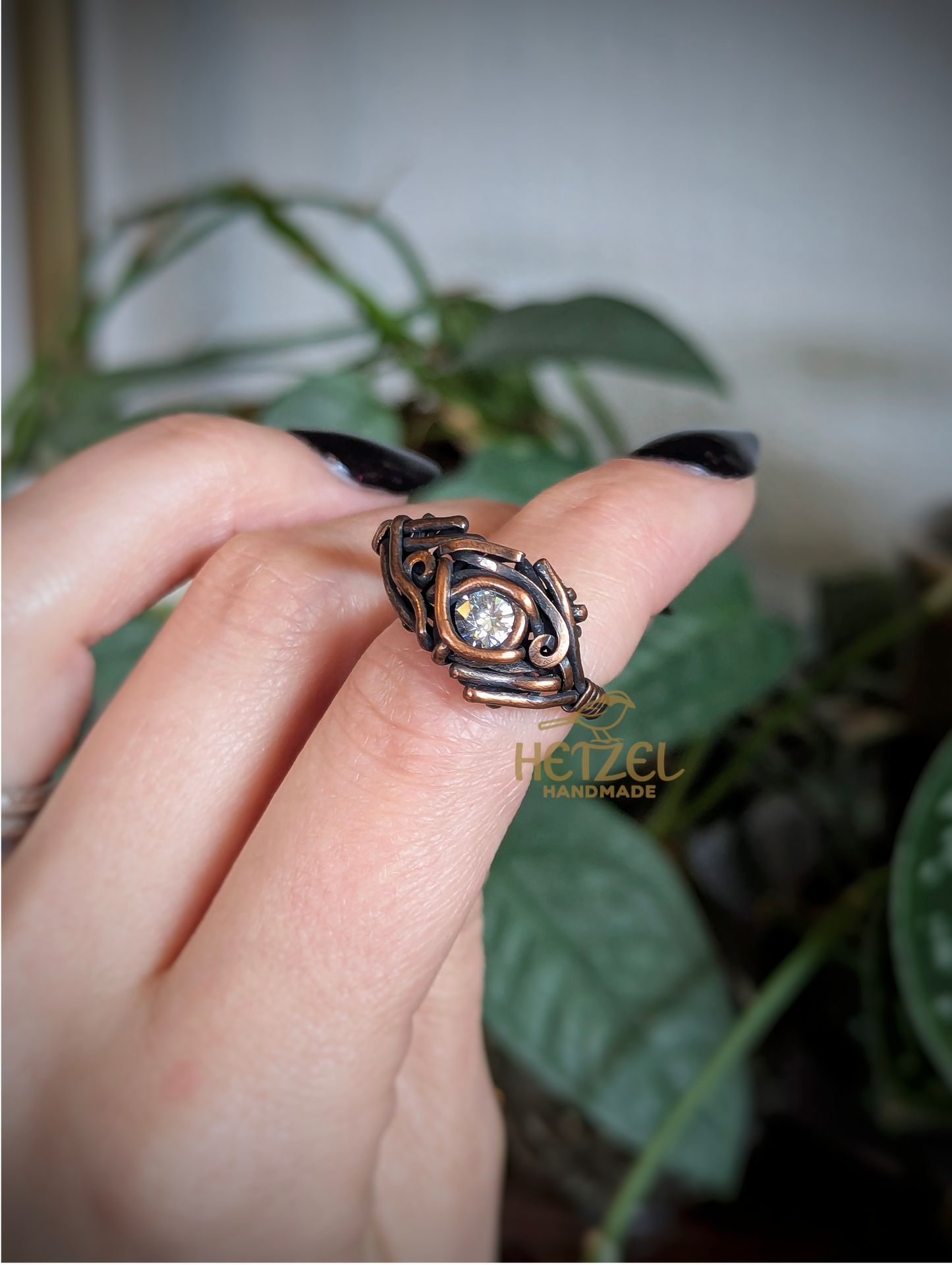 Celestial Flow – CZ Wire Wrapped Ring
