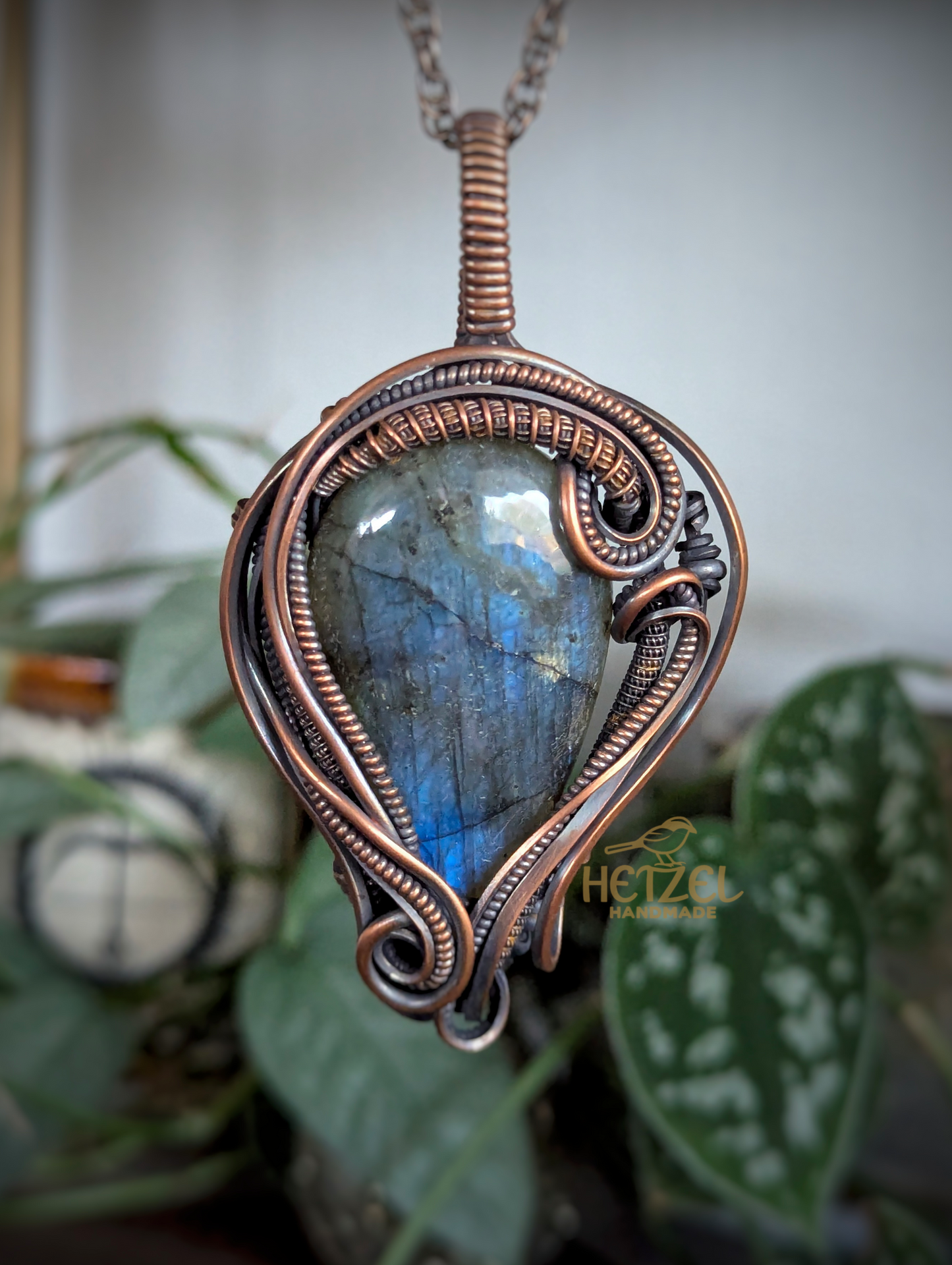 Moonlit Forest – Labradorite Wire Wrapped Pendant Necklace