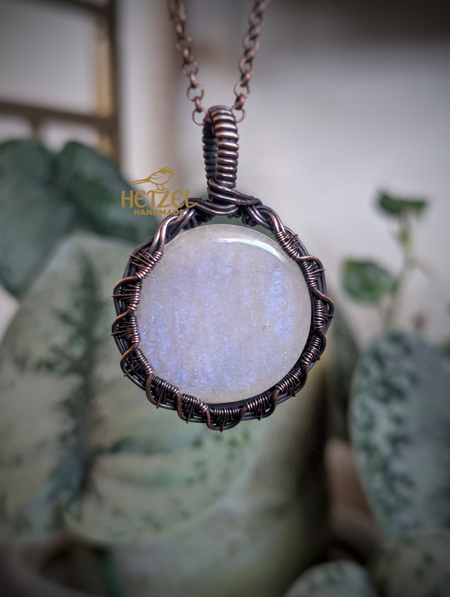 Moontrace – Moonstone Wire Wrapped Pendant Necklace