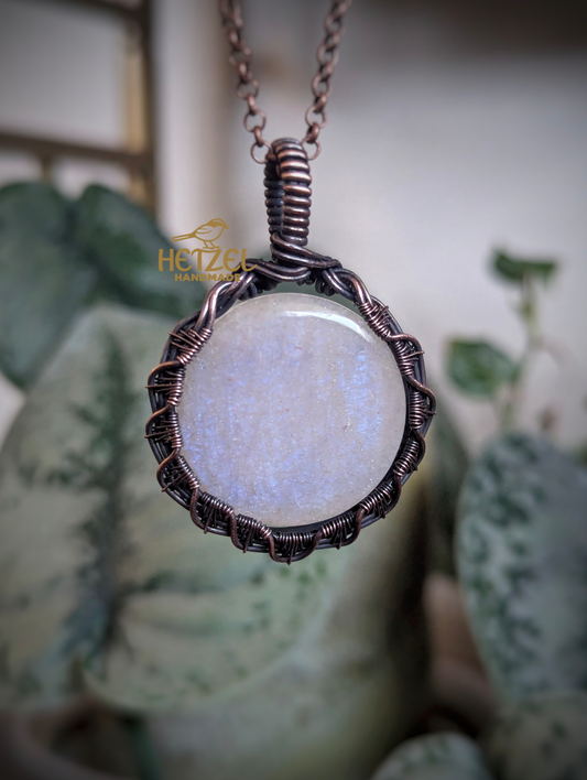 Moontrace – Moonstone Wire Wrapped Pendant Necklace