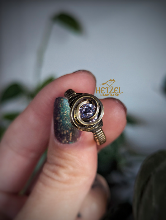 Rosebound – Purple CZ Brass Ring