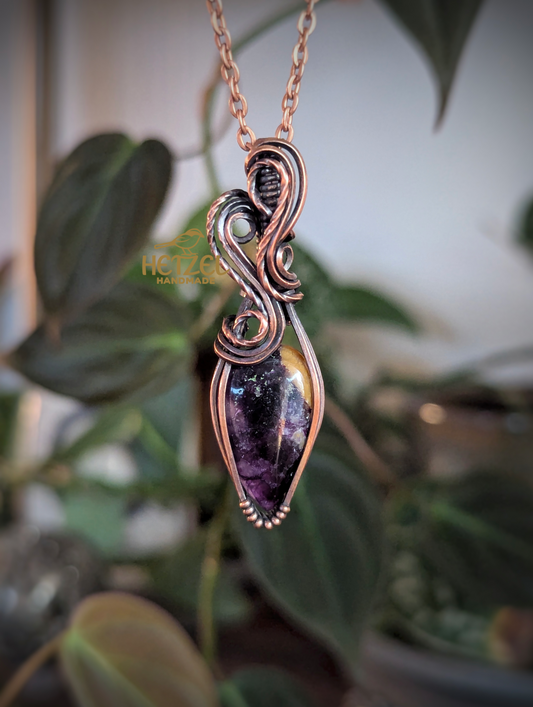 Purple Essence – Morado Opal Wire Wrapped Pendant Necklace