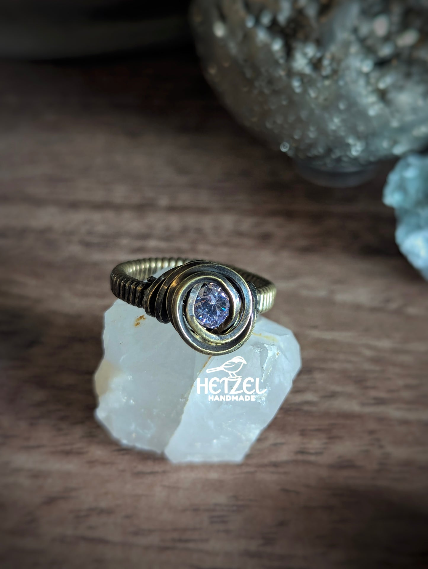 Rosebound – Purple CZ Brass Ring