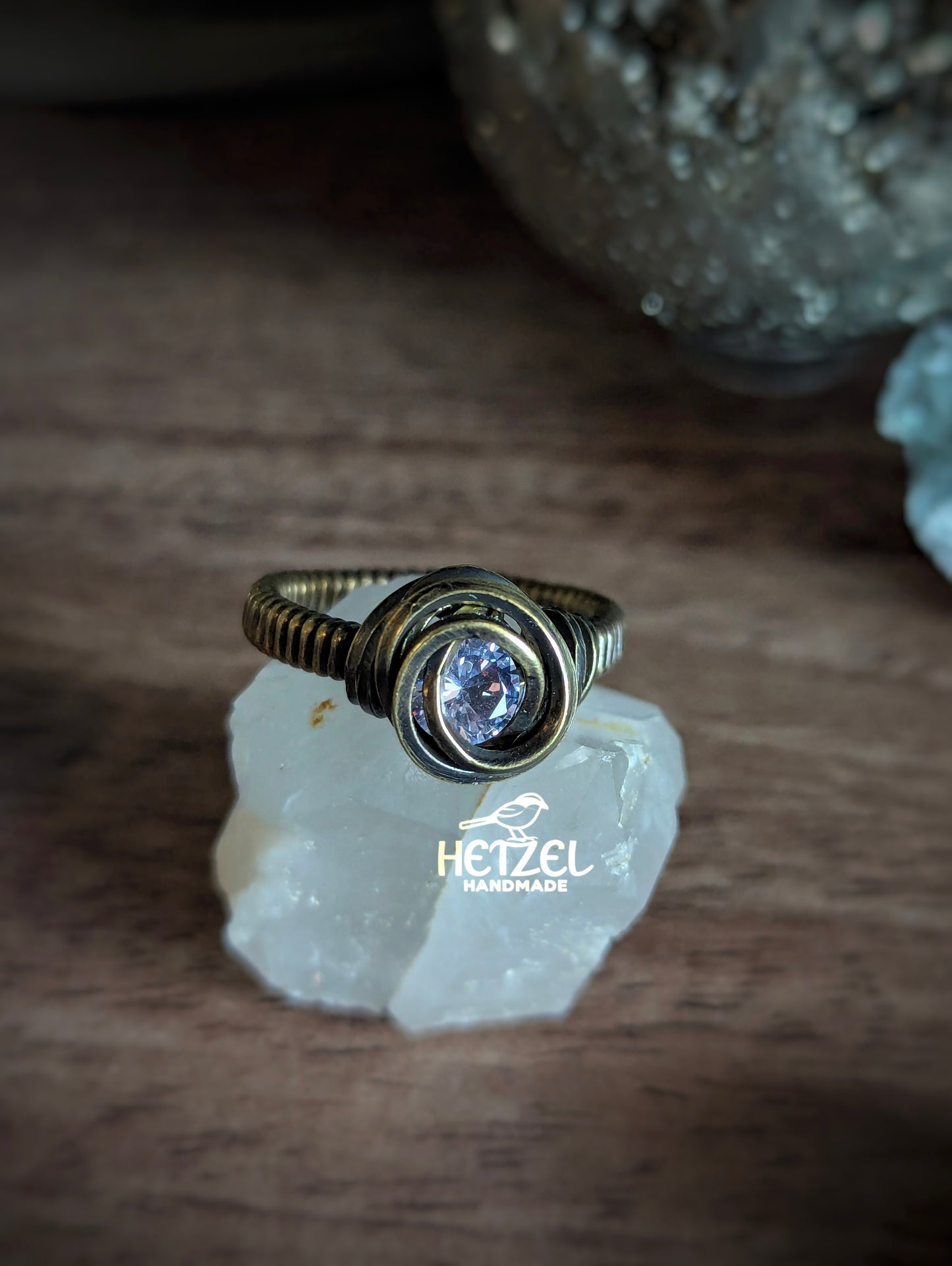 Rosebound – Purple CZ Brass Ring