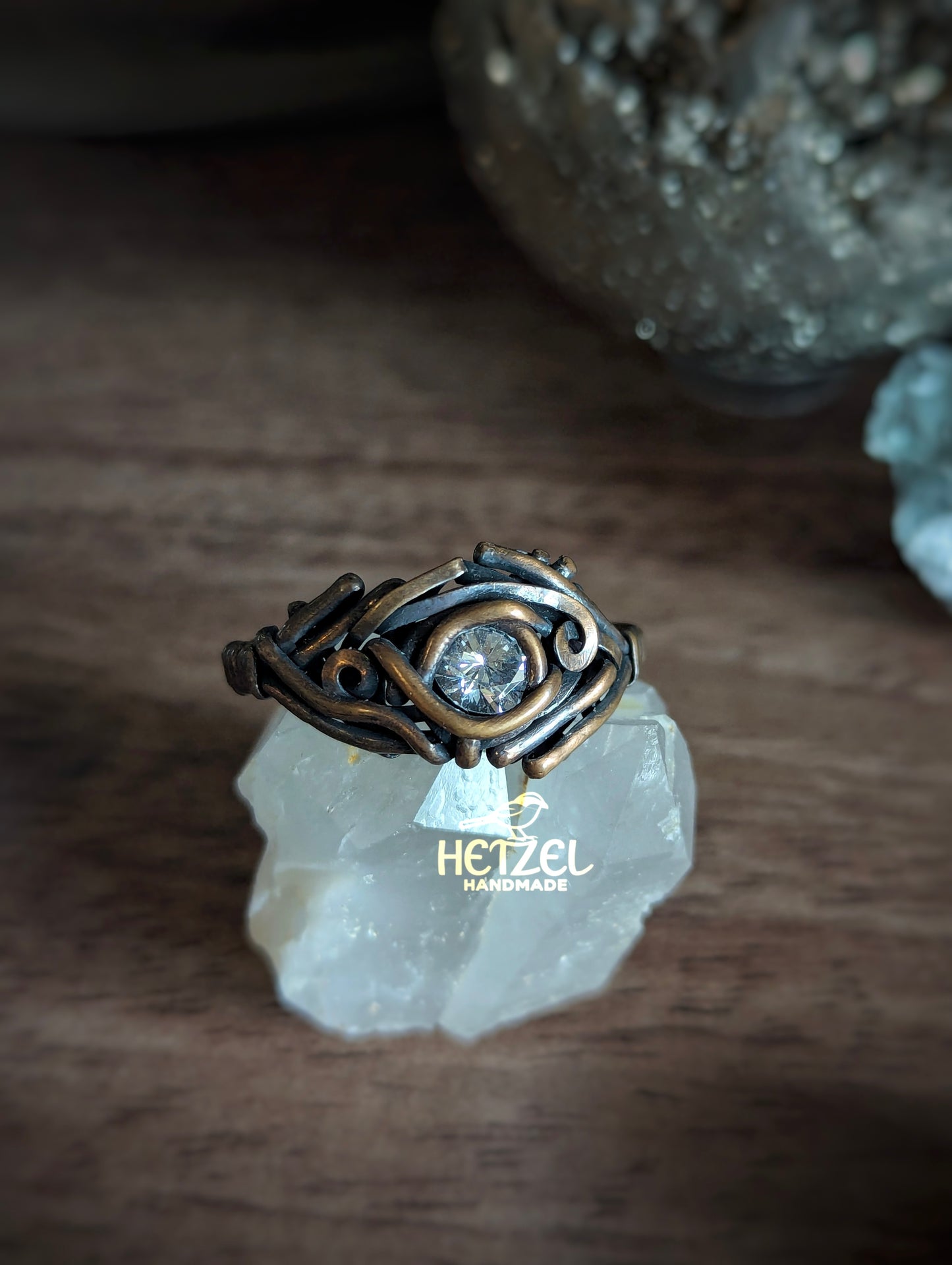 Celestial Flow – CZ Wire Wrapped Ring